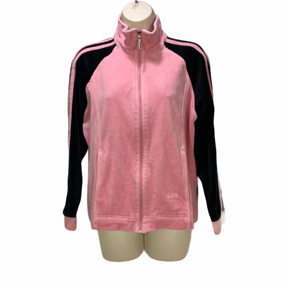 Cassini Womens Full Zip Sweater Size Medium Velvet Active Long Sleeve Pockets